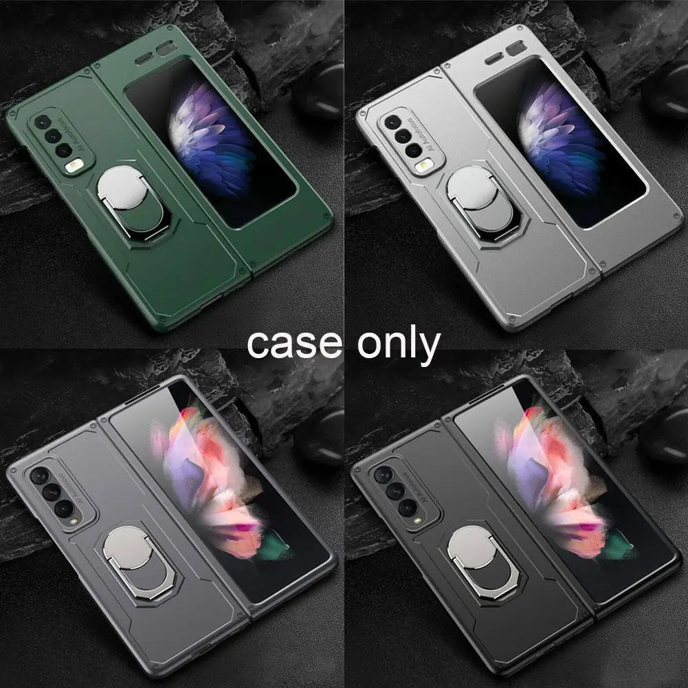 

Creative Folding Screen Full Covered Stand Phone Protective Case Suitable For Samsung Zfold3 Phone Case PU Leather Case