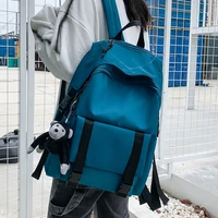 women backpack travel casual school bag solid color nylon waterproof backpack female laptop backpack high quality packbag