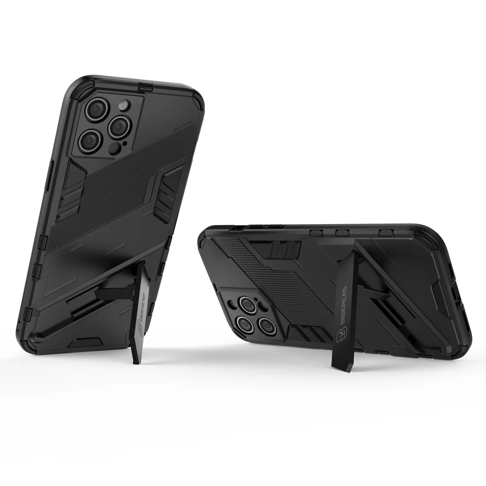 

2021 New Luxury Cool Armor Bracket Case For iPhone 11 11pro 11pro max Hybrid Shockproof Rugged Stand Back Cover