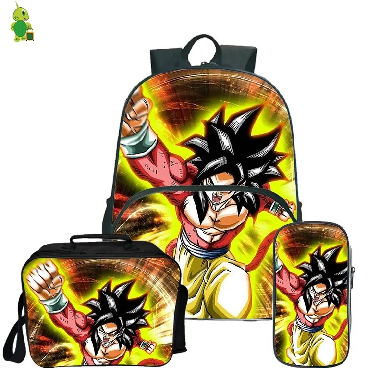 7 Dragon Ball Z Broly рюкзак Карандаш Чехол школьные сумки для подростков, для мальчиков и девочек, обед рюкзак 3 шт./компл. Детский рюкзак для путешествий - Цвет: 7