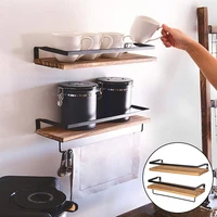 2pcs floating shelves for wall thick wall shelves with iron rails brackets for bathroom storage kitchen storage rack bookcase