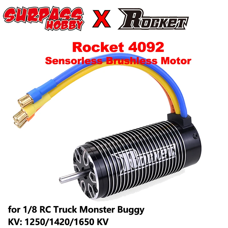 

Бесщеточный двигатель Surpass Hobby Rocket 4092 1250/1420/1/8 кв для радиоуправляемой тяги Hobby Axial TRAXXAS TRX4 HPI Радиоуправляемый автомобиль грузовик Tamiya