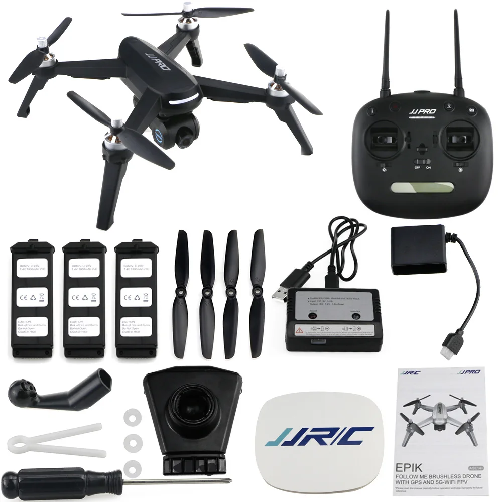 Подлинный JJRC JJPRO X5 аэрофотосъемка drone5G gps wifi FPV с 1080P HD камерой до 18 минут радиоуправляемое НЛО профессиональная съемка - Цвет: black 3 Battery