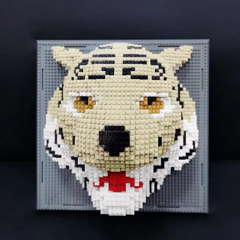 

DAIA 66878 Tiger Monster Wild Animal Head Wall Painting 3D Model DIY Mini Diamond Blocks Bricks Building Toy for Children no Box