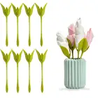 Держатели для салфеток с цветами, органайзер для бумажных полотенец для столов, 4 шт., зеленые бутоны цветов с цветами, подставки под салфетки ужина