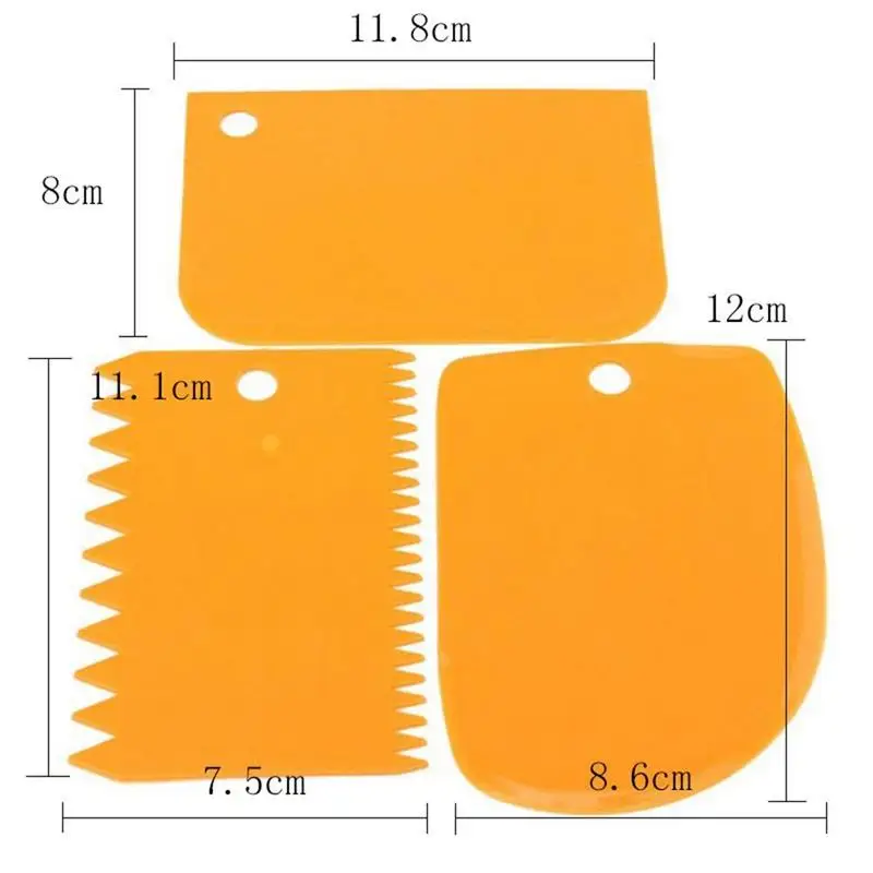 Скребок для крема сделай сам набор из 3 скребков украшения кондитерских краев