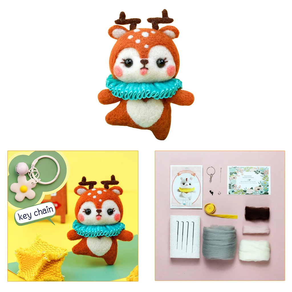 DIY шерстяной войлок иголка для рукоделия Войлок комплект животных с рисунками из