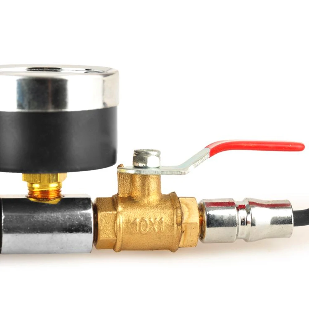 

Tire Inflatable Rod Non-slip Handle Pressure Testing Mouth Switch Repair Tools Car Tyres Fast Filling Rod Cranking with Gauge