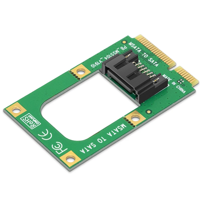 Карта-преобразователь mSATA-SATA переходник Mini SATA на 7-контактный Расширение