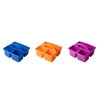 3pcs portable storage caddies box plastic divided basket bin 3 compartments organizer