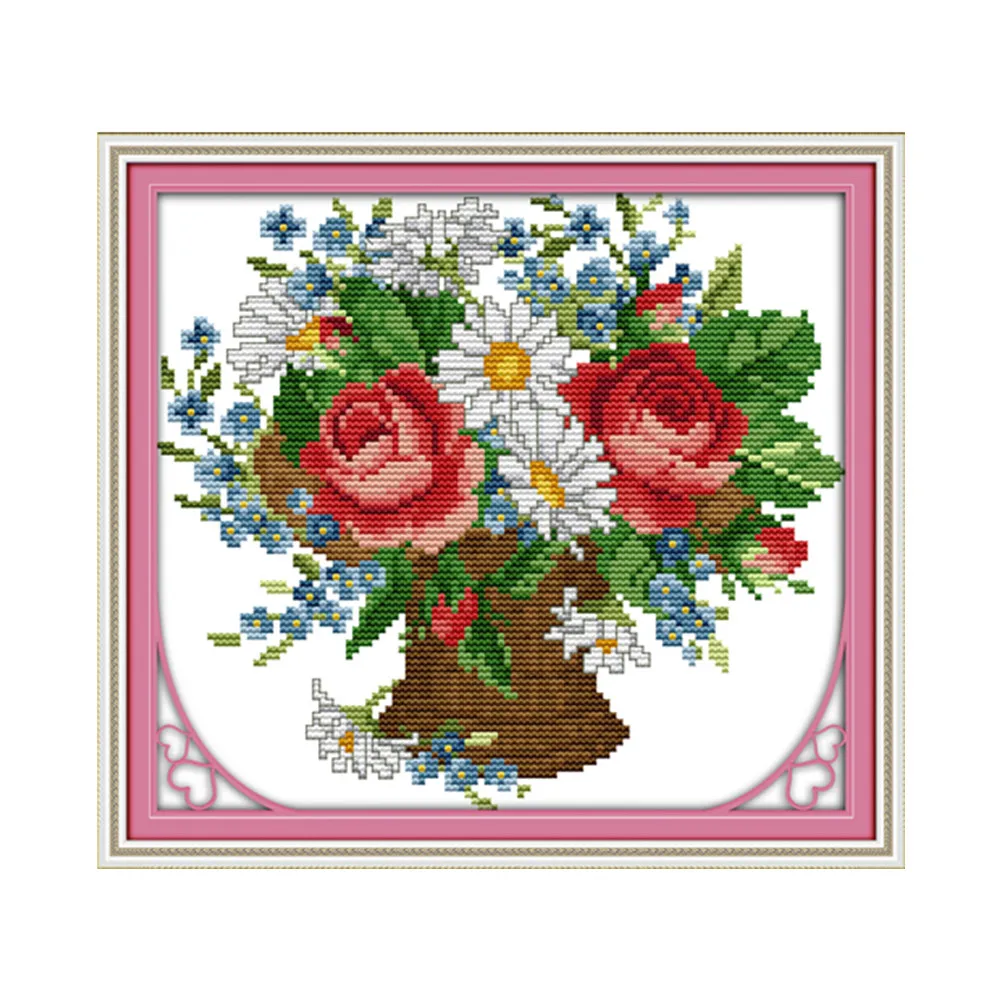 Все цветы цветут вместе крестиком набор 14ct 11ct Печать холст Вышивка Сделай Сам