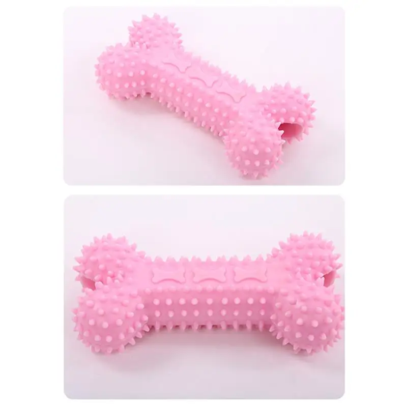 

Rubber Bone Shaped Dog Toy Bite-Proof Funny Dog Teething Toy Interactive Bone Toy For Puppies Dogs Accessories