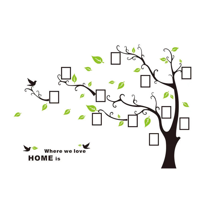 

3D Acrylic Tree Photo Frame Wall Stickers Crystal Mirror Stickers Paste On TV Background Wall DIY Family Photo Frame Wall Decor