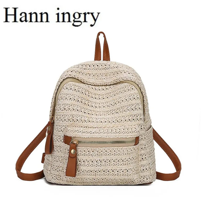 Новый Прочный соломенный тканый рюкзак HANN INGRY 2021 в Корейском стиле с двумя