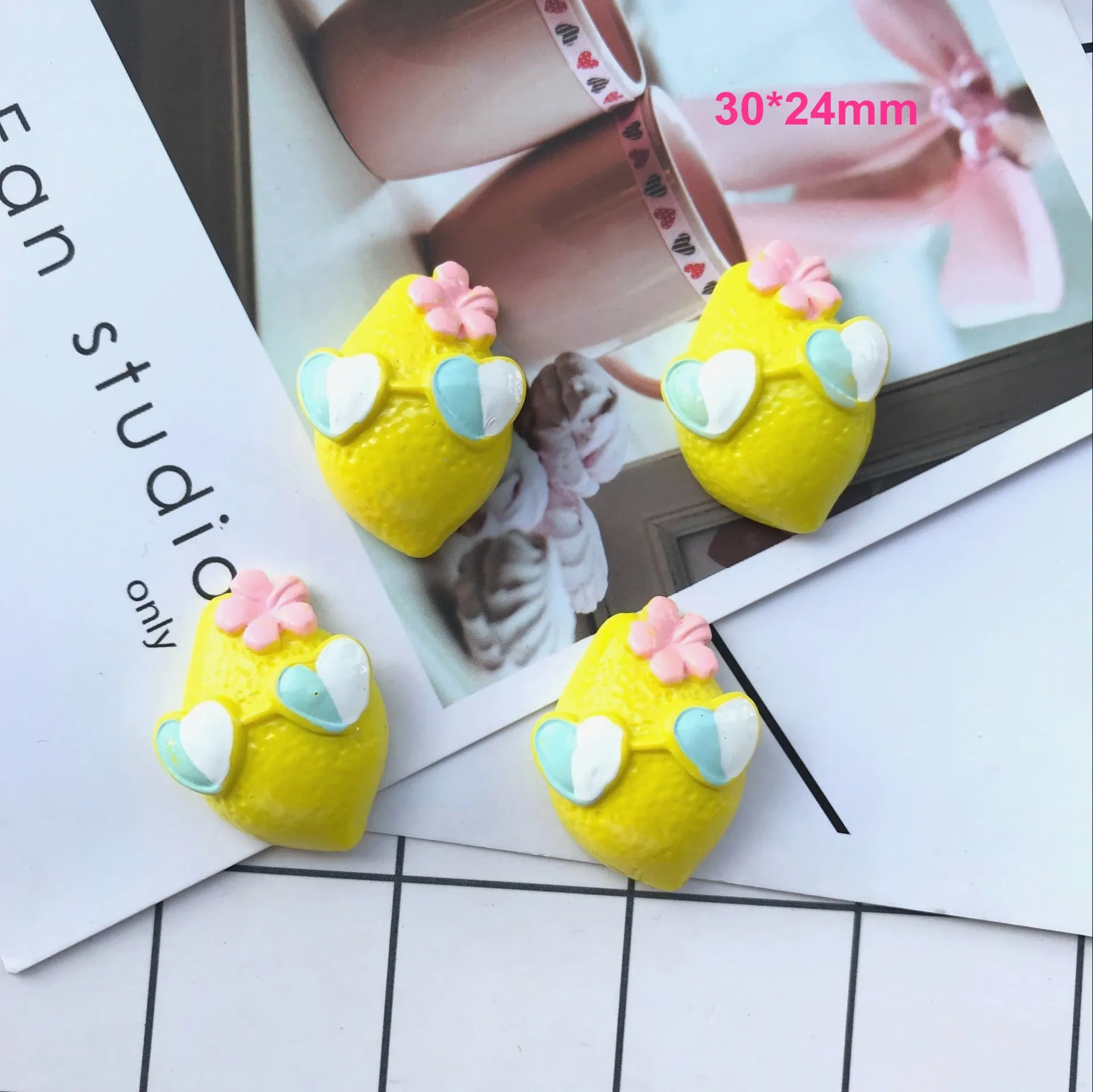 10 шт плоской задней крышки с частью смолы милые кабошоны Lemen украшение ремесло