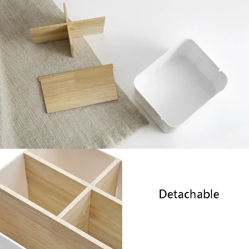 Столешница пластиковая коробка для хранения с деревянной перегородкой