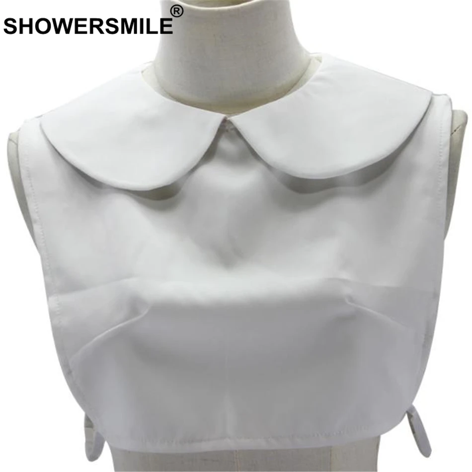 

SHOWERSMILE Doll Detachable Collar Female White Black Fake Collar Shirt Women Vintage Solid Rolita Removable Collar