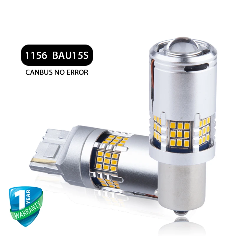 

1156 BAU15S Canbus LED Light 2016 Chips Turn signal light 12V T20 7740 W21W Led Bulb No Hyper Flash No Error 60 SMD For Car 2PCS