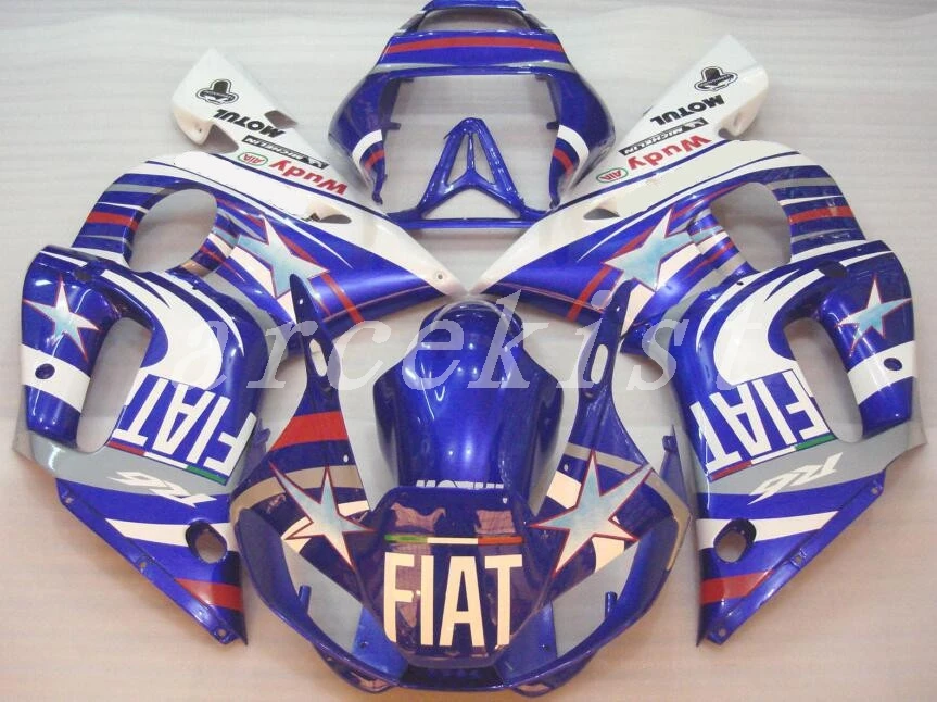 

Новый обтекатель комплект подходит для Yamaha YZF 600 R6 98 99 00 01 02 YZF-R6 1998-2002 ABS мотоцикл обтекатель белый синий холодный на заказ
