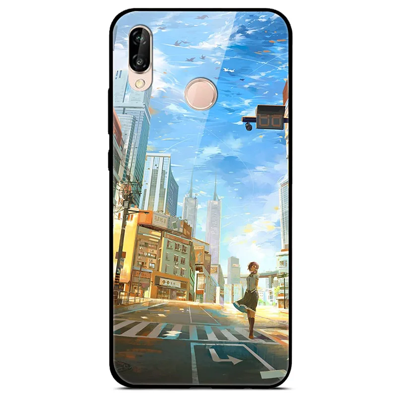 Закаленное стекло Чехол для Huawei P20 Lite Чехол Жесткий ПК Красочный чехол для Huawei P20 Pro Бампер Чехол для телефона P 20 P 20 Pro Lite Coque