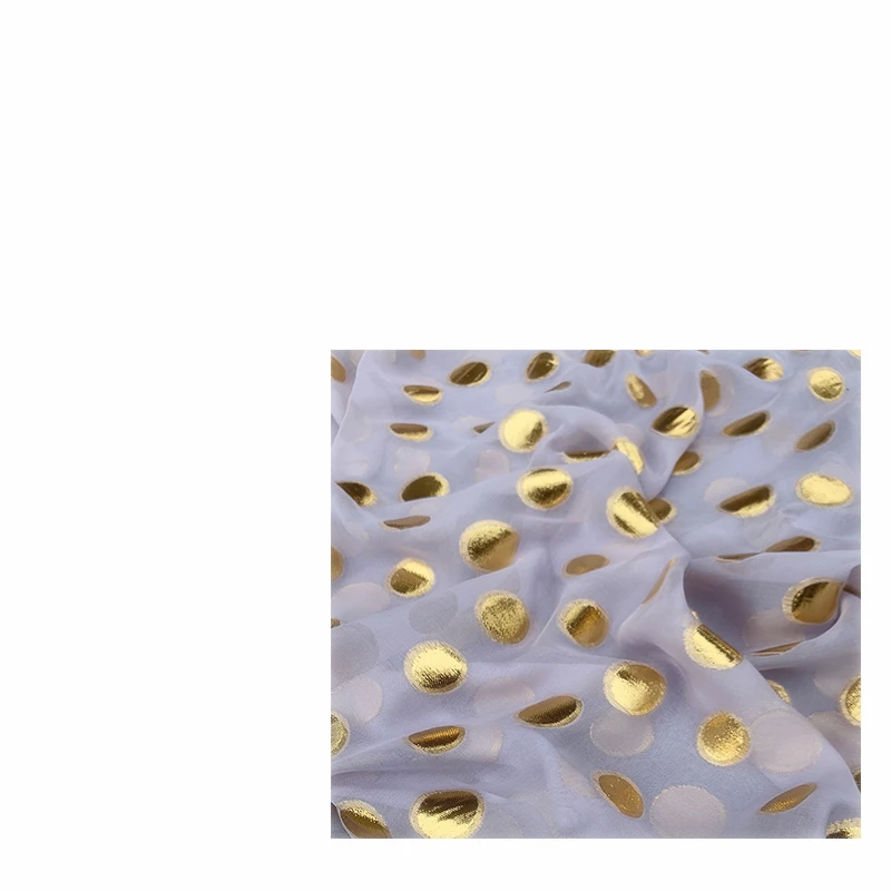 

Cut Gauze Real Silk Georgette Fabric Big Dot Dress Shirt Swing Skirt Mulberry Silk High Grade Fabric