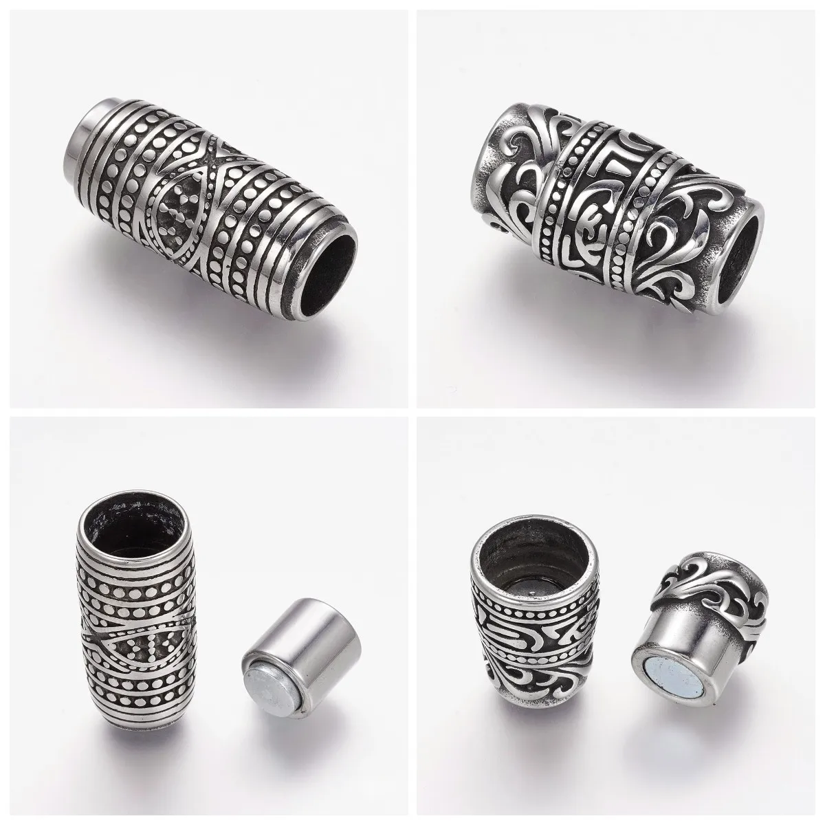 

A Set Stainless Steel Strong Magnetic Clasps Vintage Tibetan Connectors For Bracelet Necklace End Clasp For DIY Jewelry Making