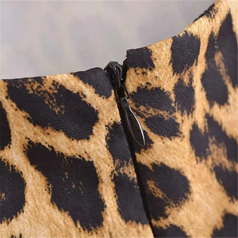 

TRAF Za Leopard Printed Mini Dress Women Sleeveless Slip Dress Woman Sexy Split Backless Short Dresses Summer 2021 Ladies