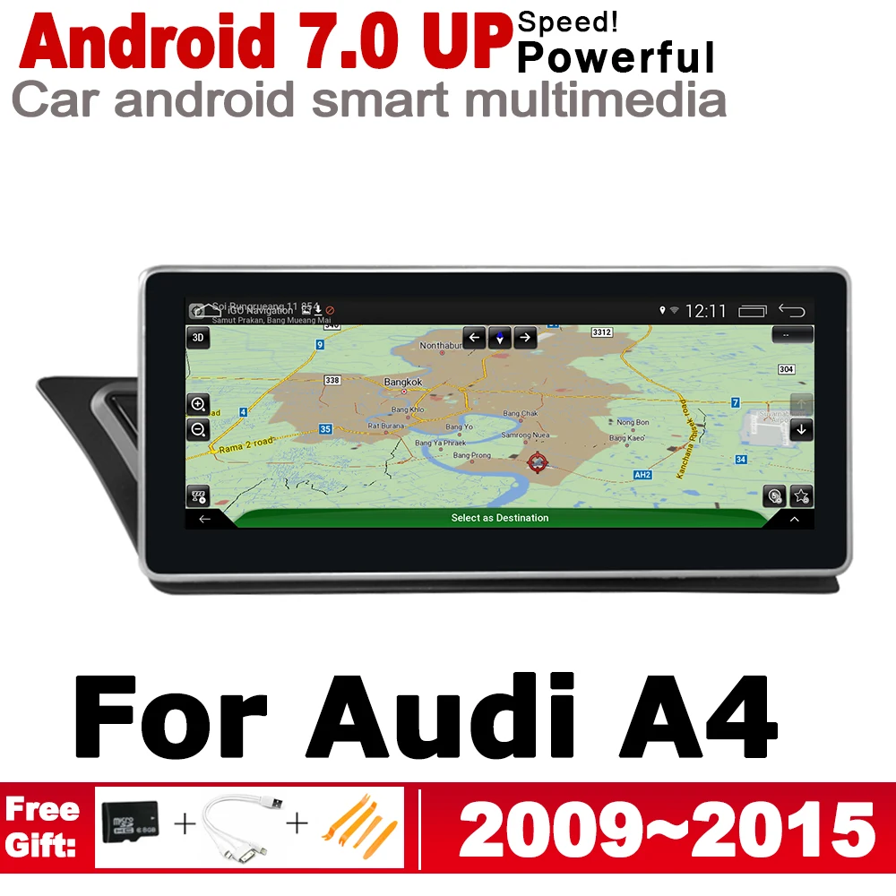 Автомобильный GPS Navi карта HD экран стерео Android для Audi A4 8K 2009 2010 2011 2012 2013 2014 2015 MMI