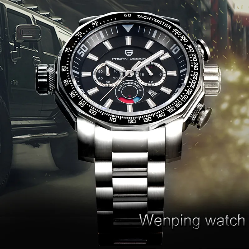 Часы мужские наручные PAGANI роскошные Брендовые спортивные с большим циферблатом