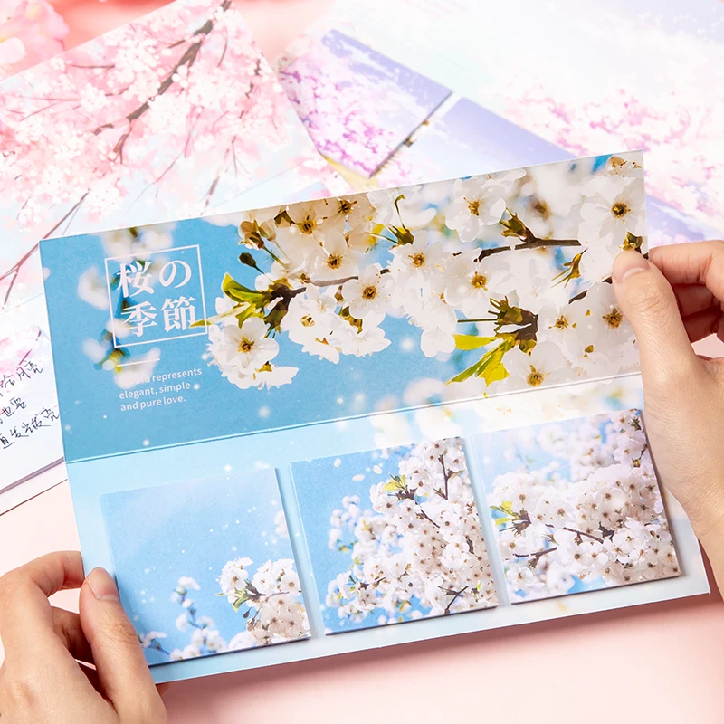 

Yoofun 60pcs Romantic Sakura Memo Pads Sticky Notes DIY Journal Scrapbooking Decoration Japanese Notes School Office Supplies