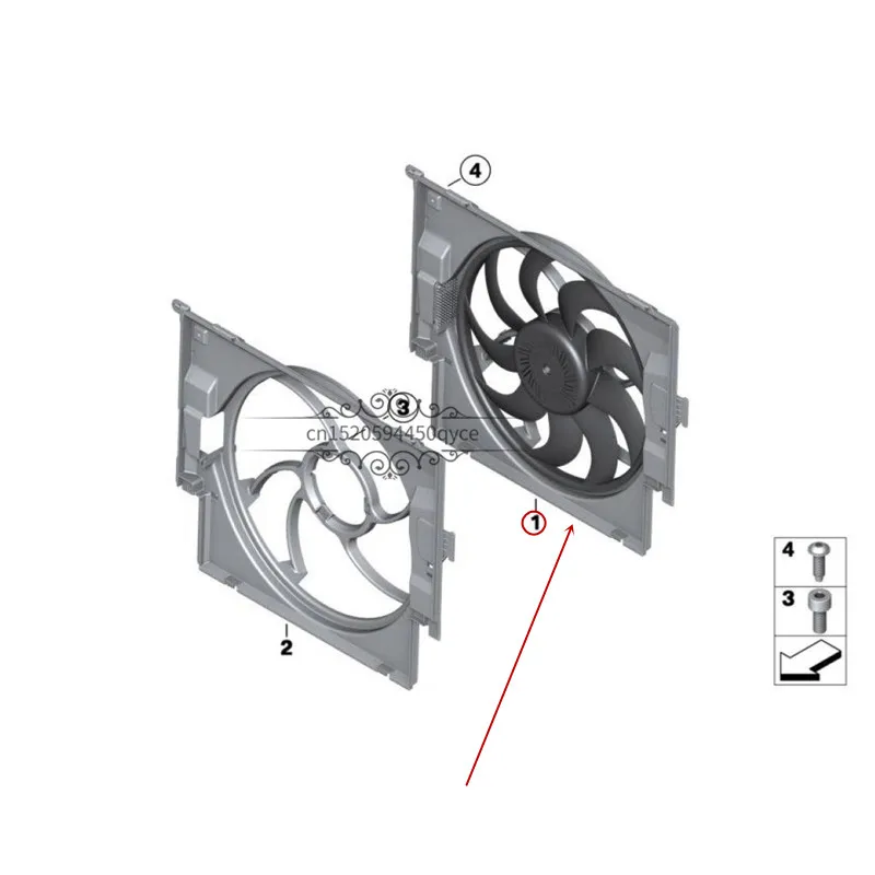 

Car Water tank fan Air conditioning fan Cooling fan Suitable for F31b mw2011 Water tank cooling electronic fan Blower fan