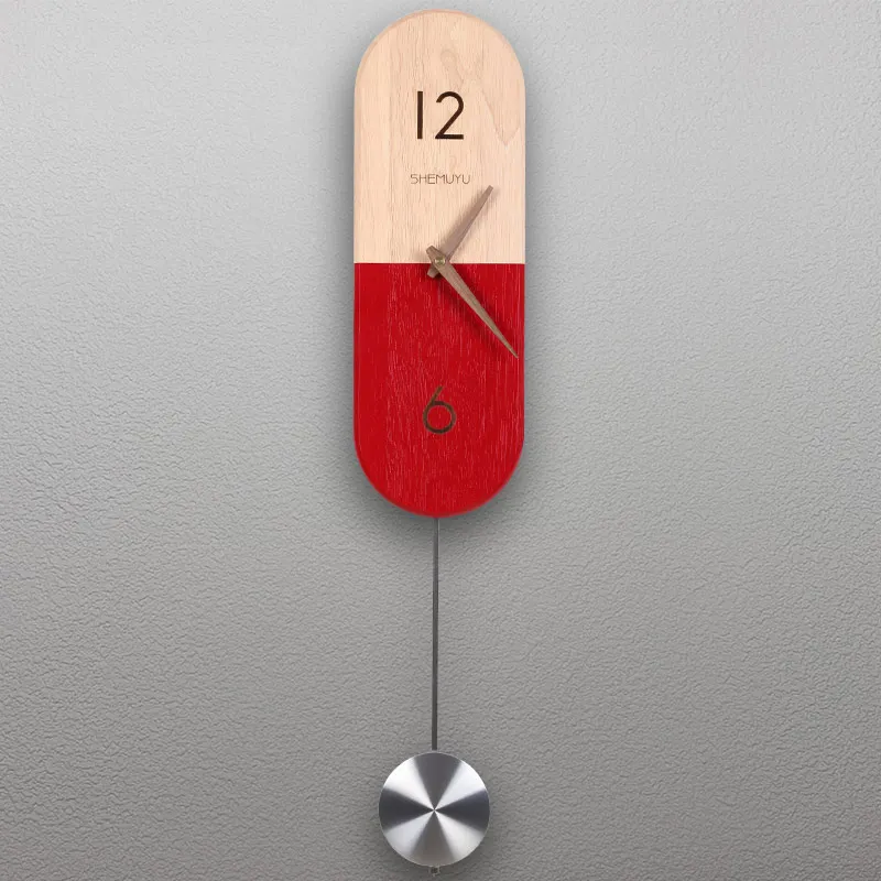 Креативные настенные часы с маятником минималистический современный дизайн