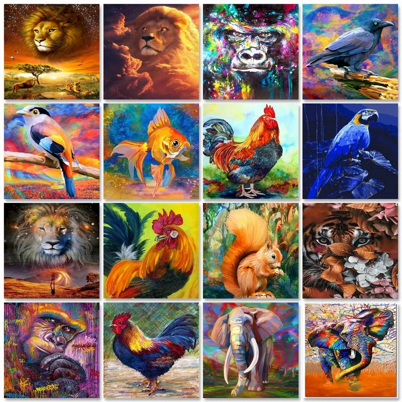 

RUOPOTY DIY Paint By Numbers Animal Canvas Painting Orangutans Handpainted Adult Coloring By Numbers Paint Home Decoration Gift