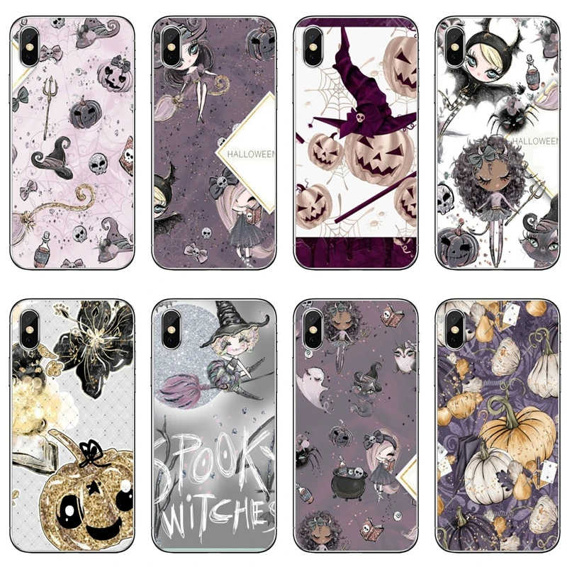 Мягкий чехол с изображением тыквы ведьмы на Хэллоуин для Samsung Galaxy J8 J7 J5 Prime pro J3 A3 A5