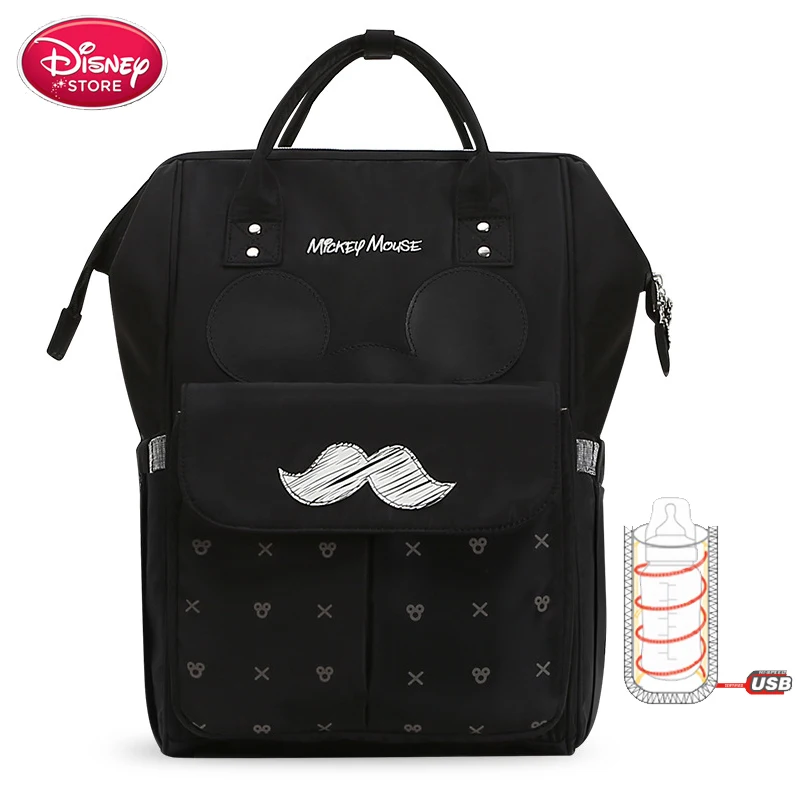 black Новые сумки для мам бренд disney подгузник для беременных Сумка Для мамочки Младенческая Сумка для кормления сумка для детской коляски рюкзак для ухода за ребенком - Цвет: black