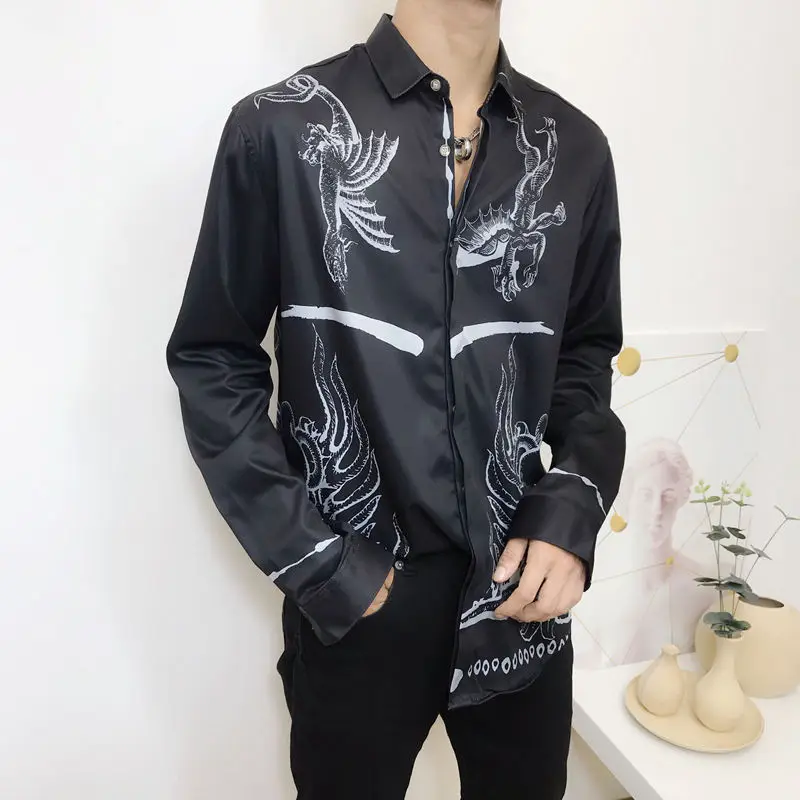 shirt09 EDSON ARANTES, мужская рубашка, модная, необычная, роскошный дизайн, платье с принтом, рубашка, мужская, с длинным рукавом, 3D, Цветочный, повседневная, приталенная, вечерние, рубашки - Цвет: shirt09
