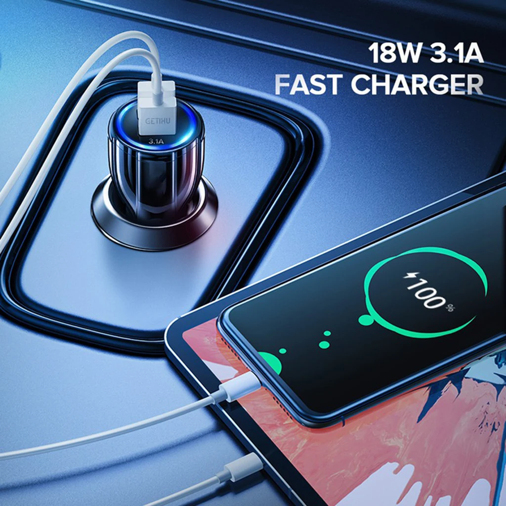 Автомобильный Зарядное устройство Dual USB QC 3 0 Автомобиля адаптер прикуривателя