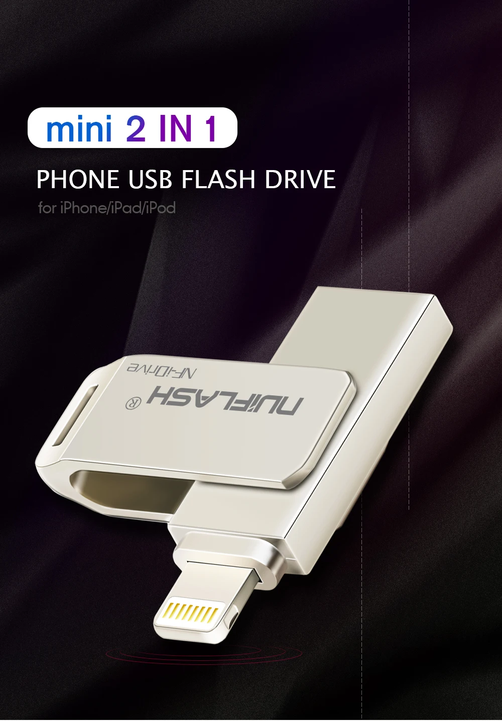 USB флэш-накопитель для iPhone X/8/7/7 Plus/6 Plus/6s/5/SE/ipad 2 в 1 флеш-накопитель 16 ГБ 32 ГБ 64 ГБ 128 ГБ флэш-накопитель usb 2,0