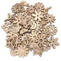 2550pcs mix natural wood chips butterfly flowers wooden diy crafts christmas tree hanging ornaments wedding party home decor