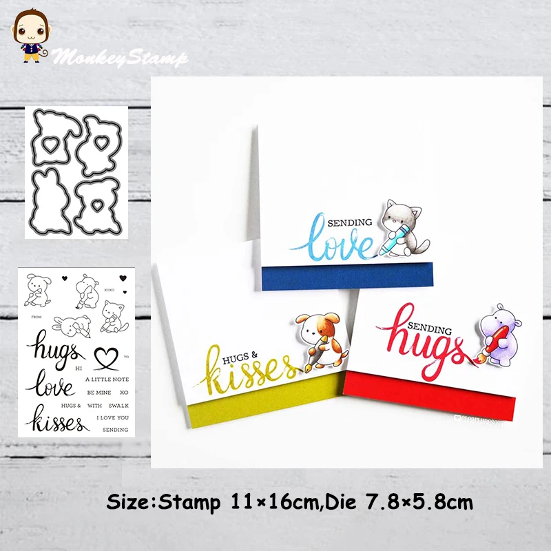 Обезьяна Животное любовь Примечания металлические штампы и трафарет для