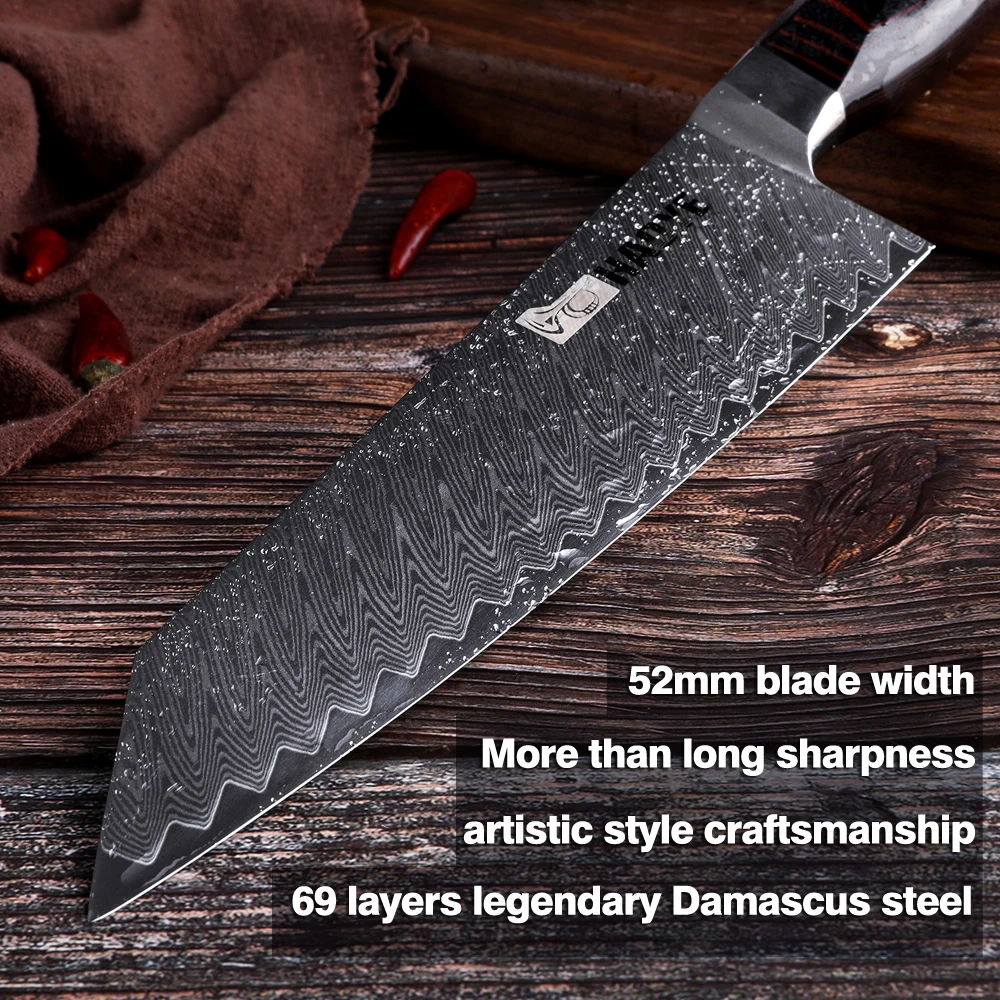 Поварской нож из дамасской стали японские кухонные ножи vg10 master рукоятка kiritsuke G10