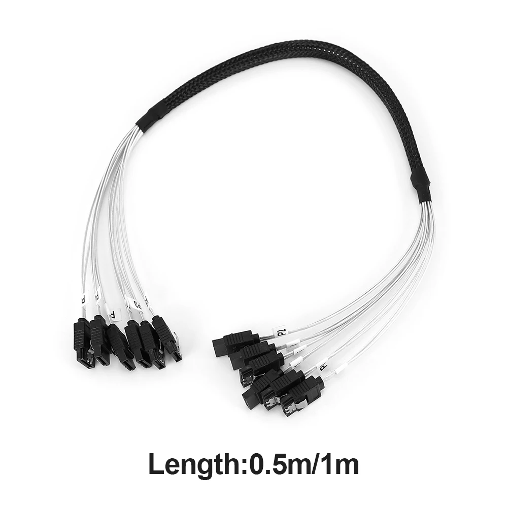 

SATA3.0 Solid State Hard Drive Data Cable 4/6 With Braided Net Computer Case Hard Drive Data Cable Dual-channel SATA3 Data Cable