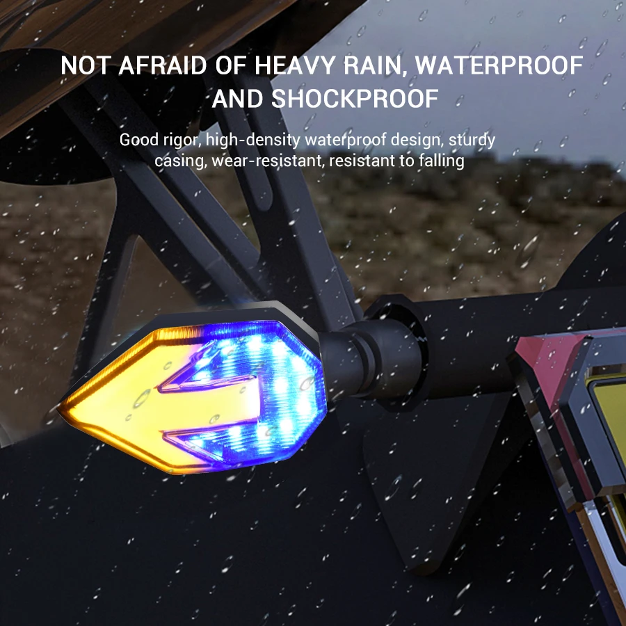 Мотоциклетный сигнальный светильник стоп-сигнал лампа течёт вода ing двойной цвет