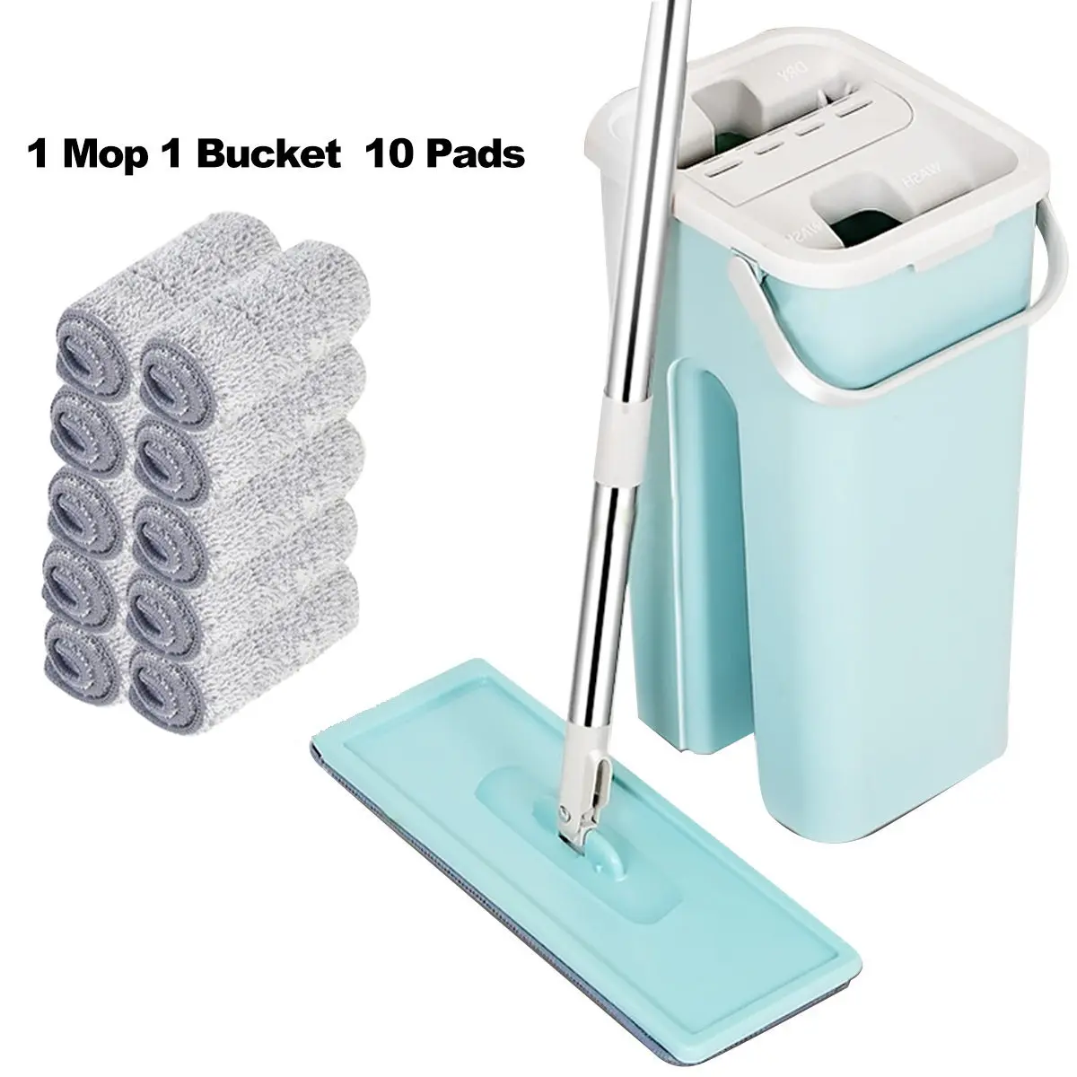 Плоская отжимная швабра и ведро ручная Швабра для мытья пола сухой влажной