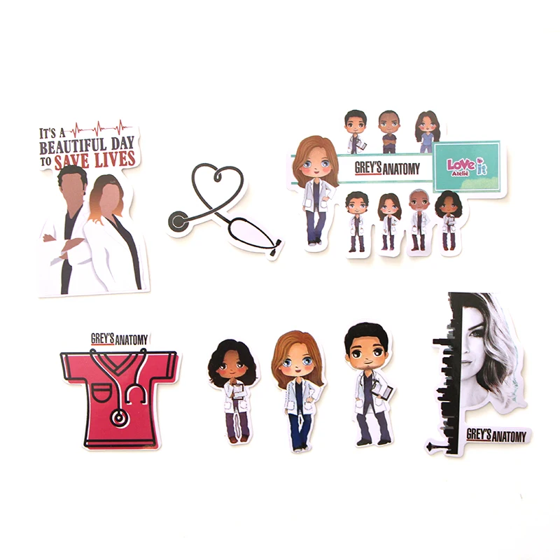 

CA66 23Pcs/set TV Show Grays Anatomy Waterproof Stickers Kids Toys Stickers for DIY Luggage Laptop Skateboard Car Decor