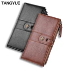 Мужской тонкий кошелек, кожаный дизайнерский клатч, кошелек для монет, для мужчин, Длинный кошелек