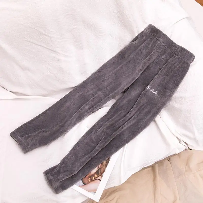 

Women Plus size Coral Velvet Sleep Home Pant Winter Soft Couple Pajamas Bottom Sleepwear Large Size Thicker Lounge Pant Homewear