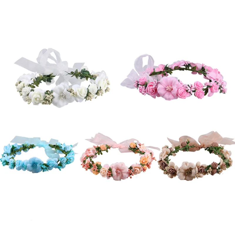 Sweet Ladies Headwear Women Floral Flowers Wedding Hair Accessories Bands Lady Girls Headbands Bridal Headdress |