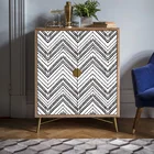 Современная черно-белая виниловая самоклеящаяся контактная бумага HongMei, мебель для шкафа, украшение для дома, круглые овальные полосатые обои