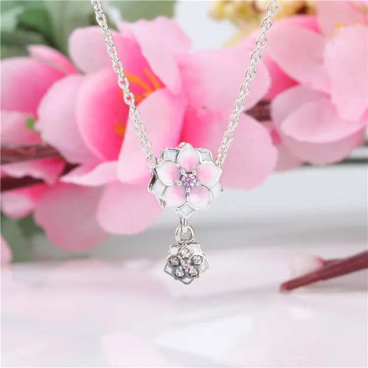 

Bewill Authentic S925 Sterling Silver Magnolia Pendant Fit Original Charms Bracelet Necklace DIY Jewelry Making